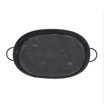Creative Co-Op Distressed Black Tray for Home Decor