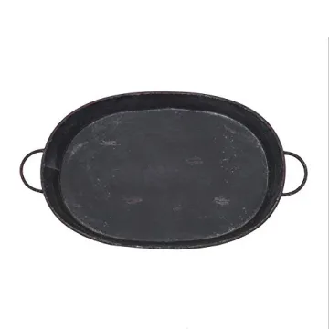 Creative Co-Op Distressed Black Tray for Home Decor