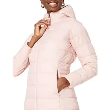 Amazon Essentials Women's Lightweight Full-Zip Water-Resistant Hooded Puffer Coat (Available in Plus Size), Rose, XX-Large