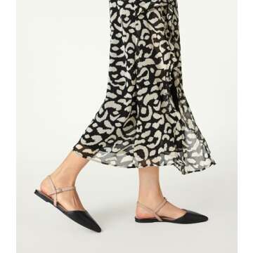 Arromic Women‘s Pointed Toe Slingback Flats Shoes for Work Office Casual Dress Black