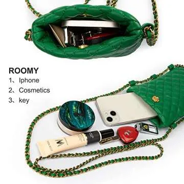 Montana West Small Crossbody Bags for Women Trendy Quilted Cell Phone Purse Chain Wallet Bag MWC-141GN