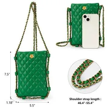 Montana West Small Crossbody Bags for Women Trendy Quilted Cell Phone Purse Chain Wallet Bag MWC-141GN
