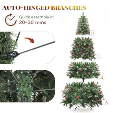 Stunning 7.5FT Pre-lit Christmas Tree for All Spaces