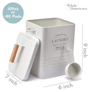 Whole Housewares Farmhouse Laundry Detergent Holder Container