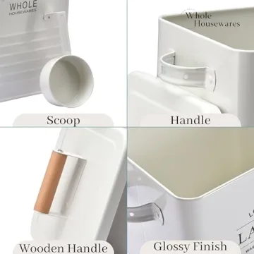 Whole Housewares Farmhouse Laundry Detergent Holder Container