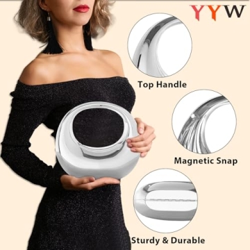 YYW Silver Moon Acrylic Evening Clutch Unique Handbag