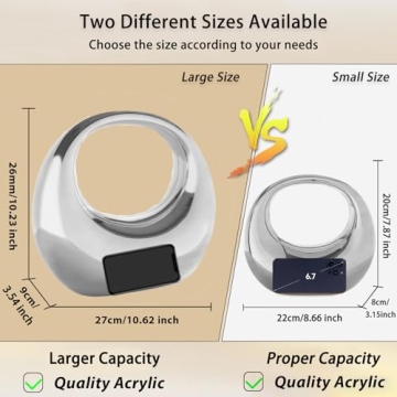 YYW Silver Moon Acrylic Evening Clutch Unique Handbag