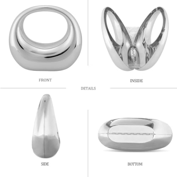 YYW Silver Moon Acrylic Evening Clutch Unique Handbag