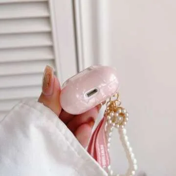 Stylish ZhiRuan AirPods Case with Pearl Chain for Women
