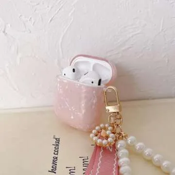 Stylish ZhiRuan AirPods Case with Pearl Chain for Women