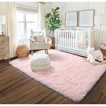 Fluffy Shaggy Home Decor Decorate Decorative Area Rugs Decoration Carpet for Bedroom livingroom playroom Nursery Rug Little Baby Girl boy Kids Room Teen Teenage College Dorm Toddler Infant