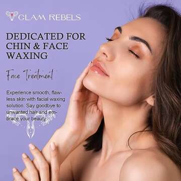 GLAM REBELS PCOSWAX Hard Wax Beads, 1lb Lavender Wax Beans For Sensitive Skin, Waxing For Face Chin ...