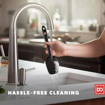 DI ORO Seamless Series Silicone Spoon Spatula - BPA Free Pro-Grade Non-Stick 600ºF Heat-Resistant Rubber Spoonula - Versatile Silicone Kitchen Scraper Utensil for Baking and Cooking (Black)