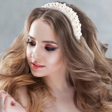 Lusofie Pearl Headband - Elegant Bridal Hair Hoop for Women