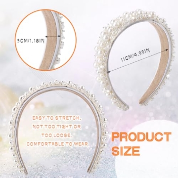 Lusofie Pearl Headband - Elegant Bridal Hair Hoop for Women