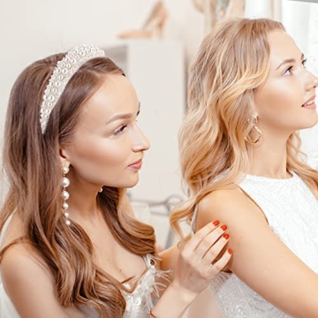 Lusofie Pearl Headband - Elegant Bridal Hair Hoop for Women