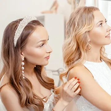 Lusofie Pearl Headband - Elegant Bridal Hair Hoop for Women