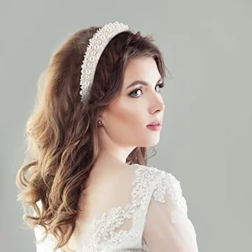Lusofie Pearl Headband - Elegant Bridal Hair Hoop for Women