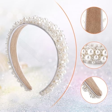 Lusofie Pearl Headband - Elegant Bridal Hair Hoop for Women