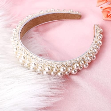Lusofie Pearl Headband - Elegant Bridal Hair Hoop for Women