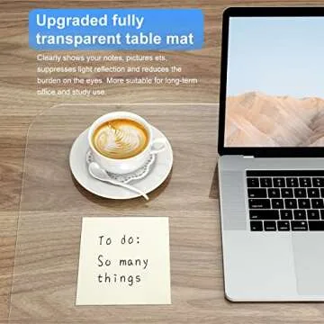 NATRKE Large Transparent Desk Mat for Home Office Protection