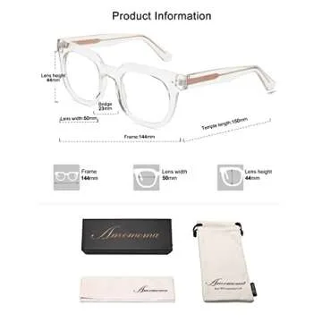 AMOMOMA 2 PACK Retro Oversized Blue Light Blocking Reading Glasses for Women Men,Big Square Computer Womens Readers AM6056 C2+C4 1.0
