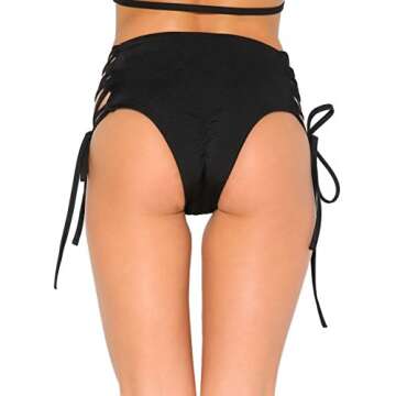 iHeartRaves High Waisted Lace Up Rave Shorts Black