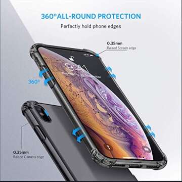 ORIbox Case Compatible with iPhone X/XS Case, with 4 Corners Shockproof Protection Black