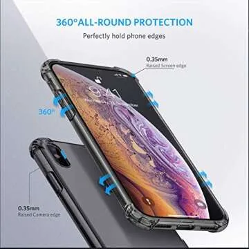 ORIbox Case Compatible with iPhone X/XS Case, with 4 Corners Shockproof Protection Black