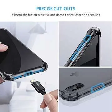 ORIbox Case Compatible with iPhone X/XS Case, with 4 Corners Shockproof Protection Black