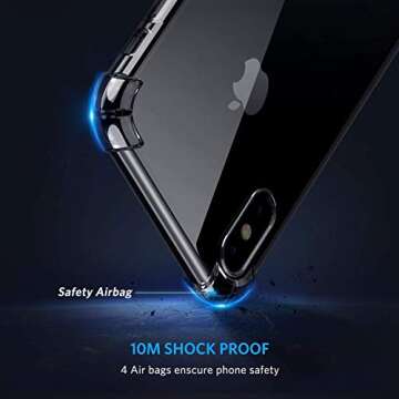 ORIbox Case Compatible with iPhone X/XS Case, with 4 Corners Shockproof Protection Black