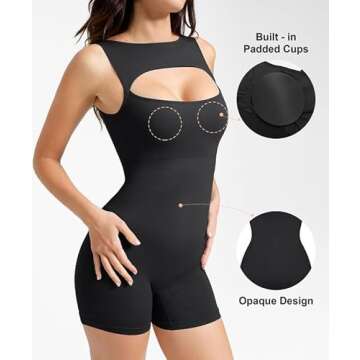 Popilush Seamless Workout Yoga Jumpsuit with Bra