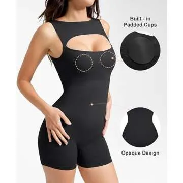 Popilush Seamless Workout Yoga Jumpsuit with Bra