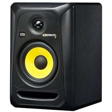 KRK Rokit 5 G3 Studio Monitor Speaker Bundle with Two Monitors, Stands, XLR Cables, and Austin Bazaar Polishing Cloth