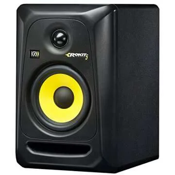 KRK Rokit 5 G3 Studio Monitor Speaker Bundle with Two Monitors, Stands, XLR Cables, and Austin Bazaar Polishing Cloth