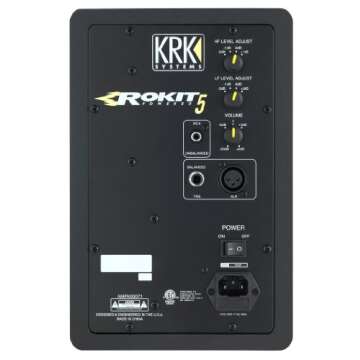 KRK Rokit 5 G3 Studio Monitor Speaker Bundle with Two Monitors, Stands, XLR Cables, and Austin Bazaar Polishing Cloth