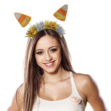 LUX ACCESSORIES Halloween Festive Candy Corn Boppers Fashion Headband