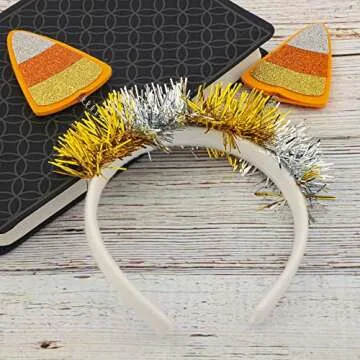 LUX ACCESSORIES Halloween Festive Candy Corn Boppers Fashion Headband
