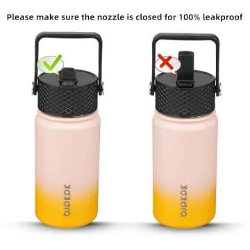 BJPKPK Water Bottle with Straw Lid, 15 oz Insulated Water Bottle, Stainless Steel Metal Water Bottles, Reusable Leak Proof BPA Free Thermos, Flask, Cups,Macaron-Orange