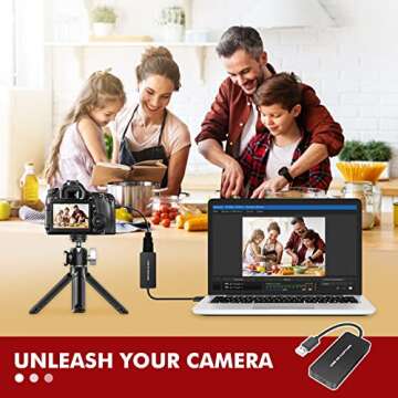 THROUDIA Capture Card, 4K Broadcast Live, Video Capture HDMI Game Capture to USB 1080p60fps, Record via DSLR, Camcorder, or Action Cam, HDMI Capture for MacOS X PC Windows 7 8 10, Black