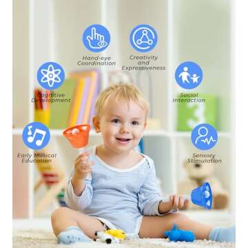 Vangoa Hand Bells Set - 8 Note Colorful Musical Toy for Kids