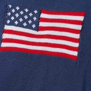 Stylish Women Vintage USA Flag Print Sweater for Fall