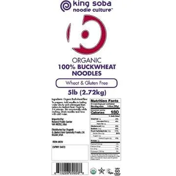 100% Buckwheat Pasta Noodles 5 LB PACK- Organic & Gluten-Free