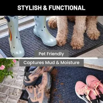 Sierra Concepts 2-Pack Striped Door Floor Mat for All Areas