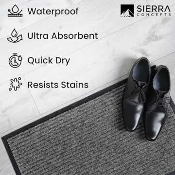 Sierra Concepts 2-Pack Striped Door Floor Mat for All Areas