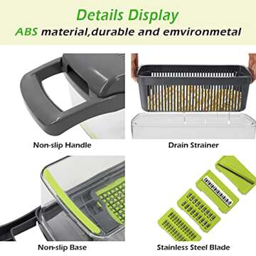 Banliku 12-in-1 Vegetable Chopper Dicer Food Cutter