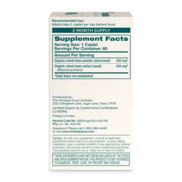 Himalaya Organic Mucuna/Pruriens Herbal Supplement, Supports Relaxation, Tension Relief, Brain Funct...