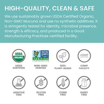 Himalaya Organic Mucuna/Pruriens Herbal Supplement, Supports Relaxation, Tension Relief, Brain Function, Non-GMO, USDA Organic, Vegan, Gluten Free, 600 mg, 60 Plant-Caplets, 60 Day Supply