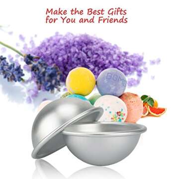 Bloss Bath Bomb Molds 1.8 Inches 4 Set, Bath Bomb Mold DIY, Metal Bath Bomb Press, Bath Bomb Making Kit for Gifts & Crafting Your Own Fizzles.