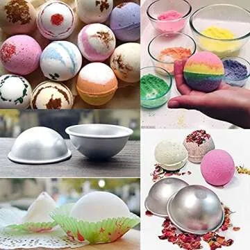 Bloss Bath Bomb Molds 1.8 Inches 4 Set, Bath Bomb Mold DIY, Metal Bath Bomb Press, Bath Bomb Making Kit for Gifts & Crafting Your Own Fizzles.